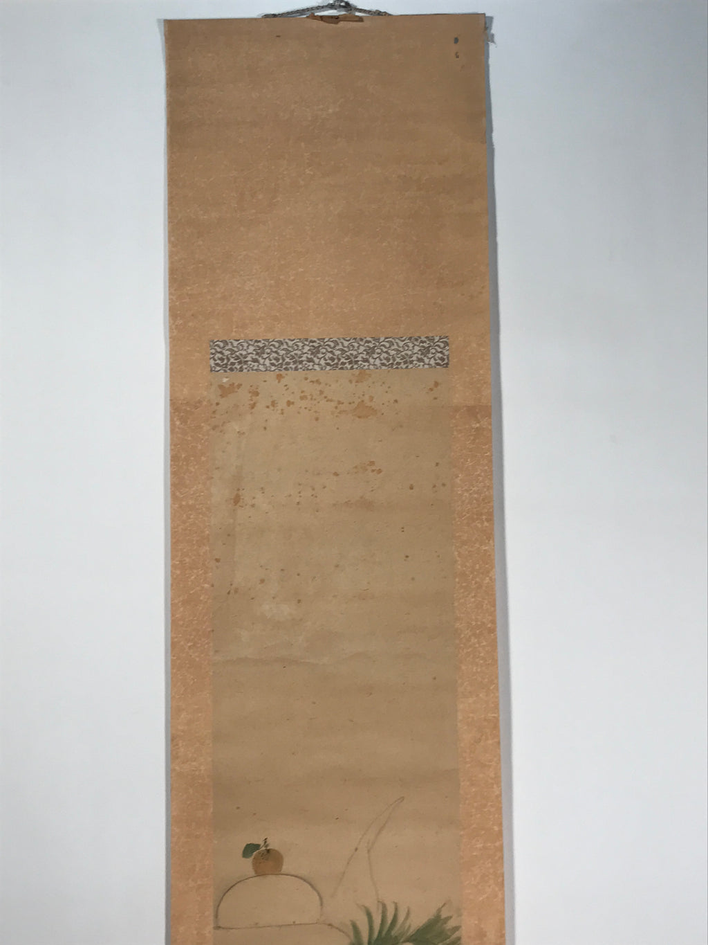 Antique Japanese Hanging Scroll Kakejiku New Year Kagamimochi Mouse Color KJ187