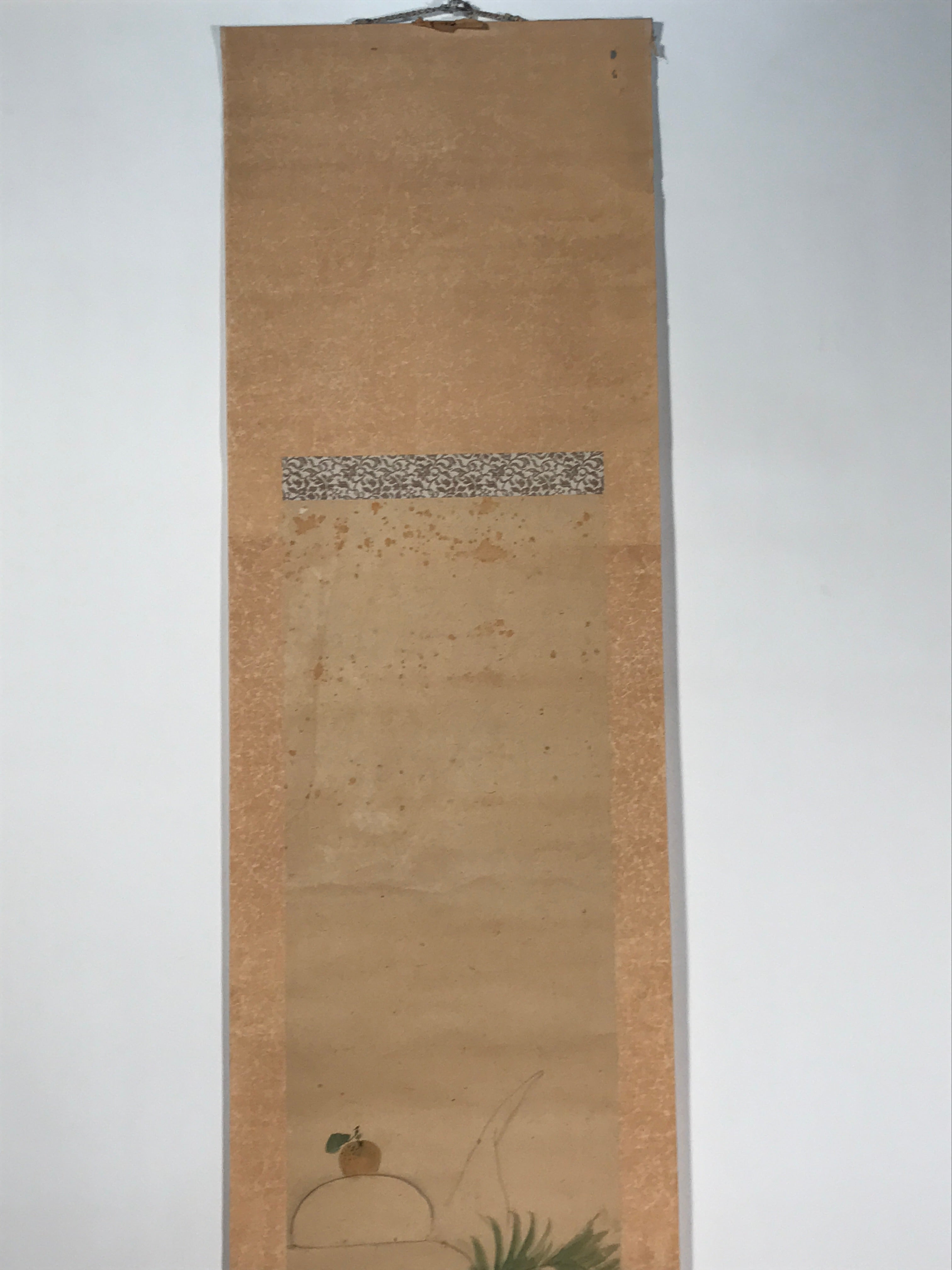 Antique Japanese Hanging Scroll Kakejiku New Year Kagamimochi Mouse Color KJ187