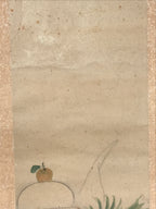 Antique Japanese Hanging Scroll Kakejiku New Year Kagamimochi Mouse Color KJ187