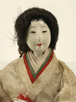 Antique Japanese Hina Doll Ningyo Court Lady Girls Day Ohinasama Silk Wood ID671