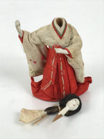 Antique Japanese Hina Doll Ningyo Court Lady Girls Day Ohinasama Silk Wood ID671