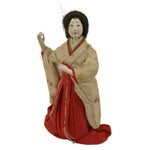 Antique Japanese Hina Doll Ningyo Court Lady Girls Day Ohinasama Silk Wood ID671