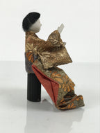 Antique Japanese Hina Doll Ningyo Court Musician Drum Girls Day Silk Wood ID665