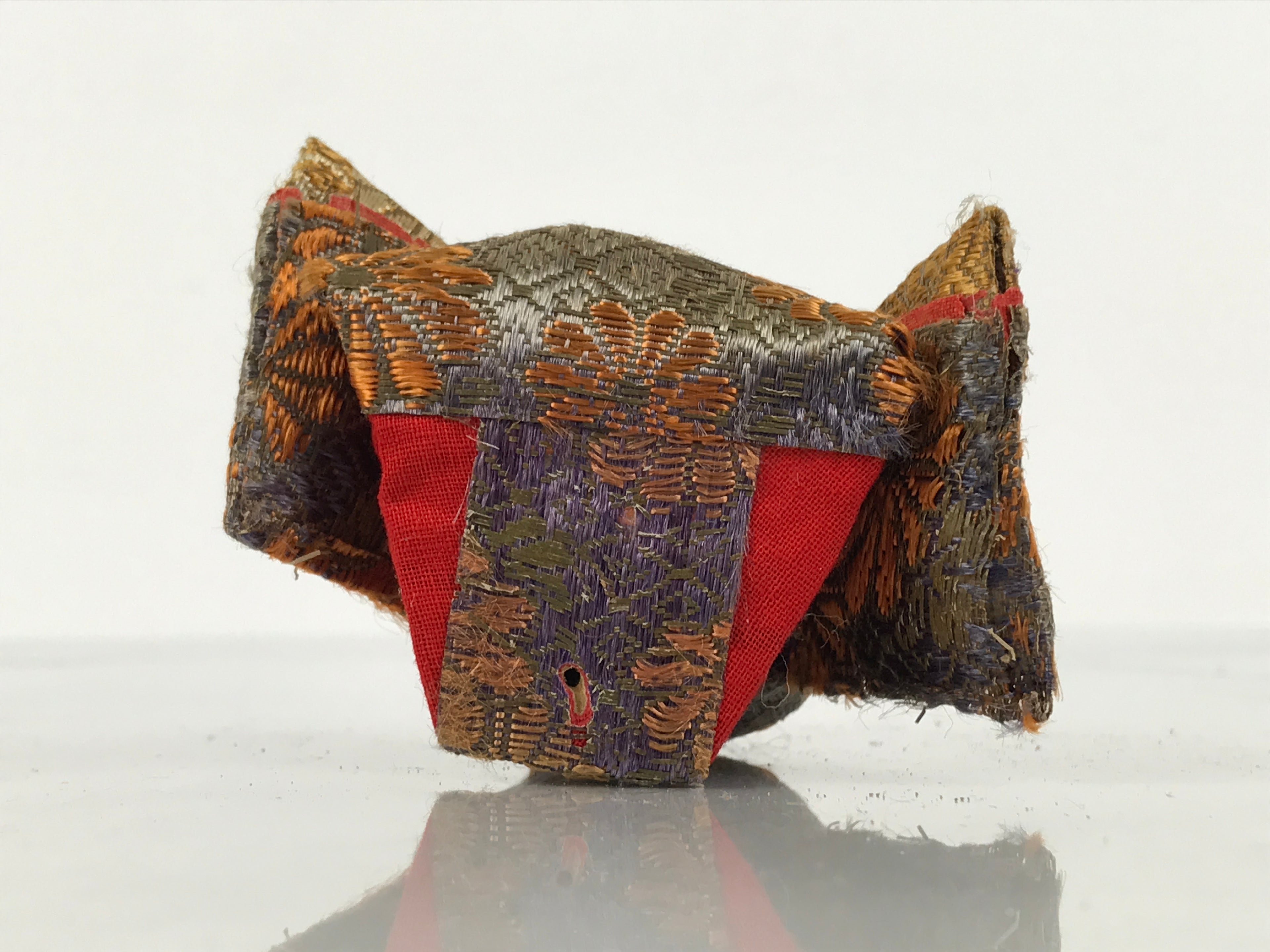 Antique Japanese Hina Doll Ningyo Court Musician Fan Girls Day Silk Wood ID666