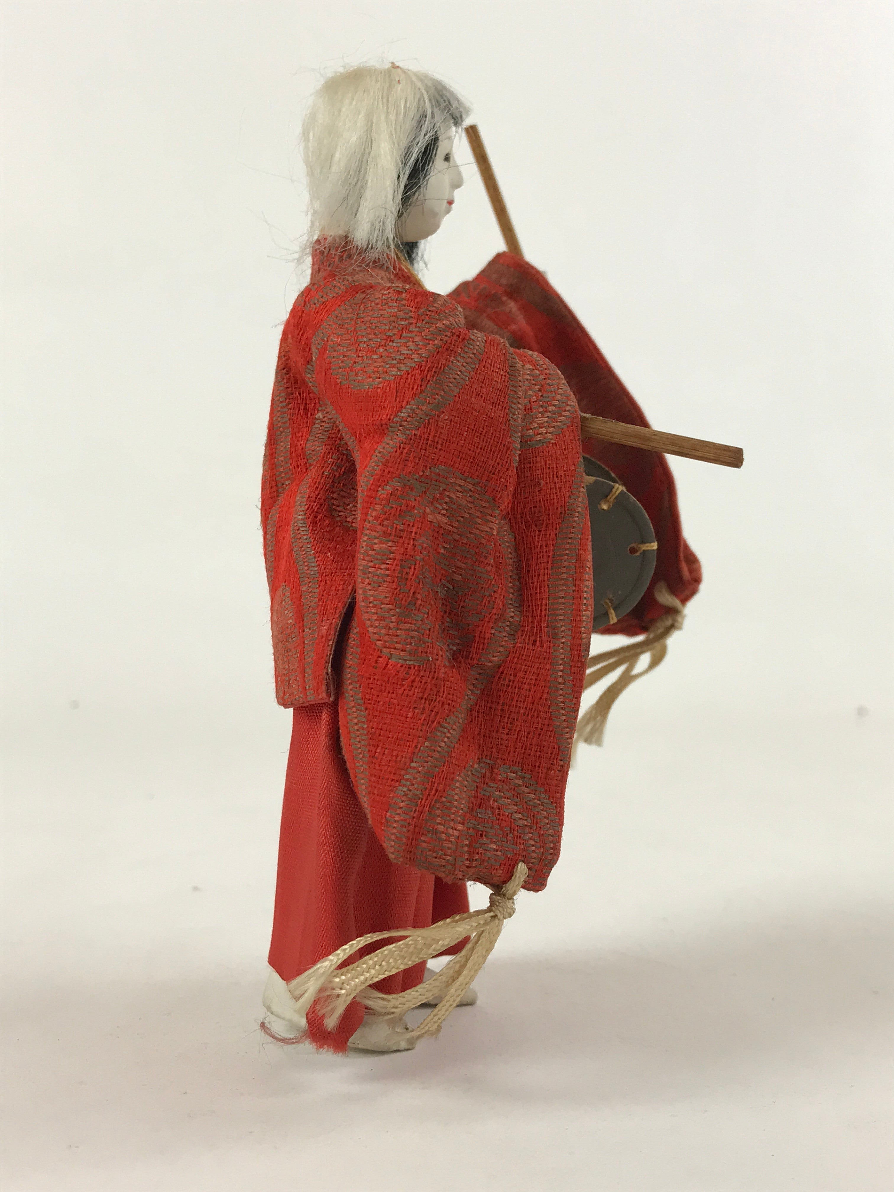 Antique Japanese Hina Doll Ningyo Girl's Day Taiko Musician C1900
