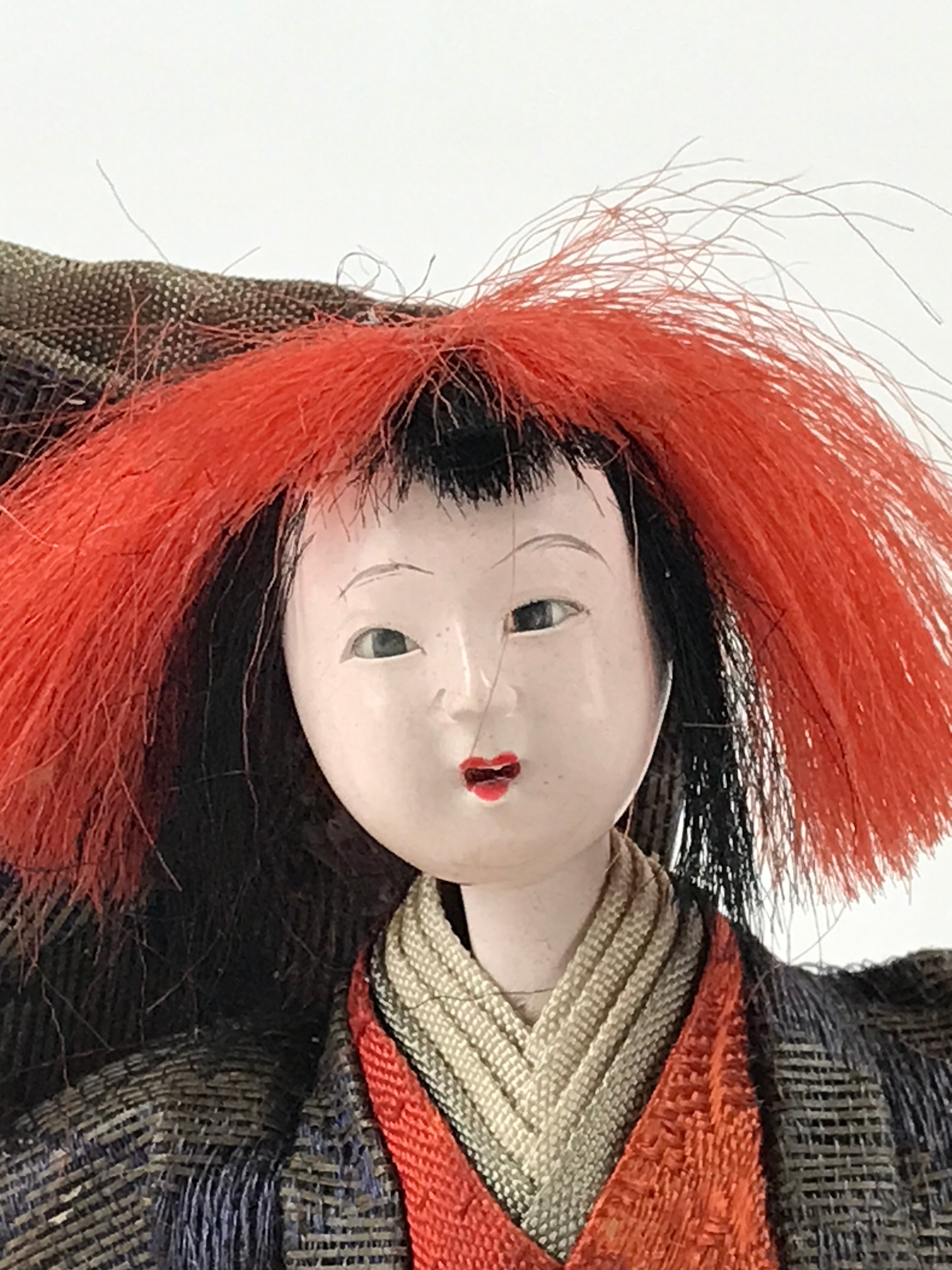Antique Japanese Hina Doll Ningyo Girl's Day Taiko Musician C1900 Matsuri ID539