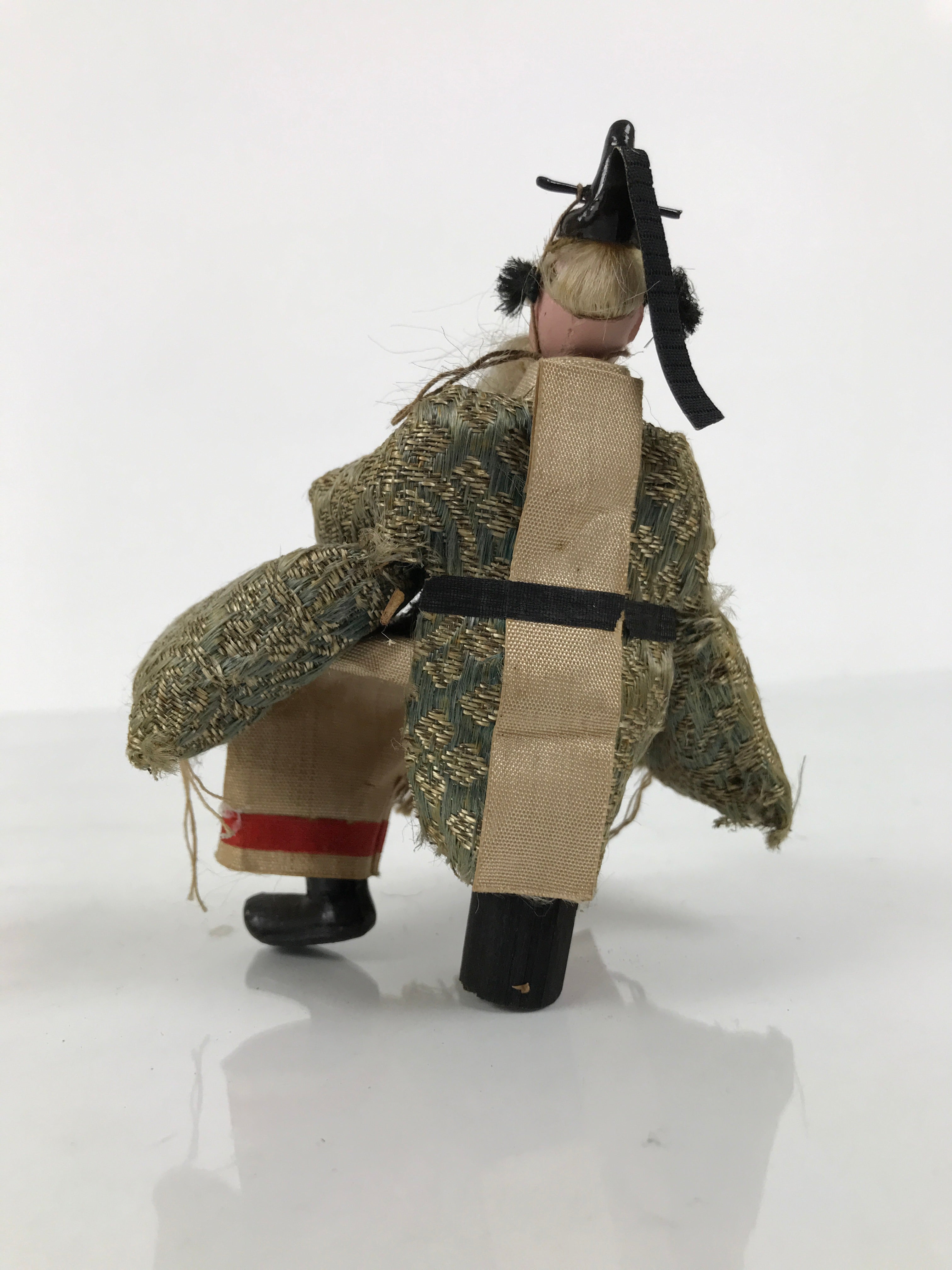 Antique Japanese Hina Doll Ningyo Old Guard Girls Day Ohinasama Silk Wood ID667