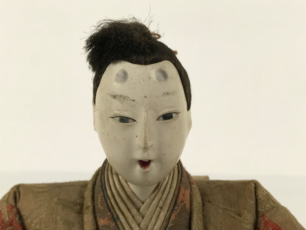 Antique Japanese Hina Doll Ningyo Prince Girl's Day Ohinasama Silk Wood ID661
