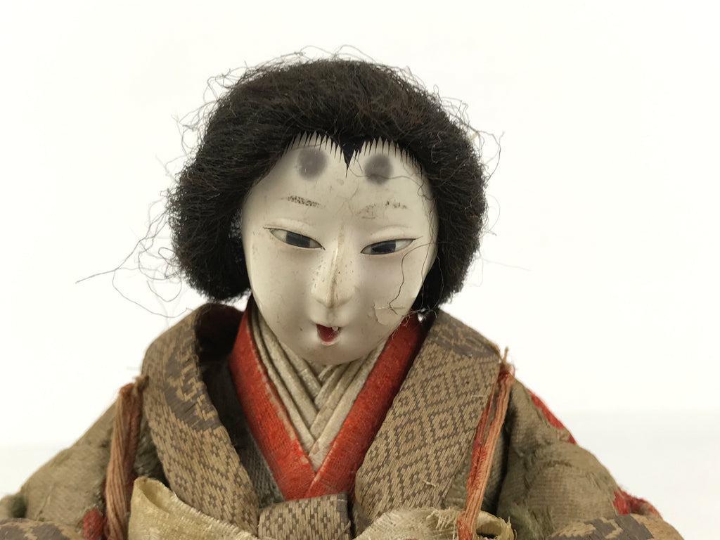 Antique Japanese Hina Doll Ningyo Princess Girl's Day Ohinasama Silk Wood ID662