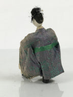 Antique Japanese Hina Doll Ningyo Young Guard Girls Day Ohinasama Silk ID669