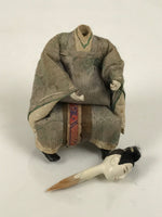 Antique Japanese Hina Doll Ningyo Young Guard Girls Day Ohinasama Silk ID669