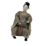 Antique Japanese Hina Doll Ningyo Young Guard Girls Day Ohinasama Silk ID669