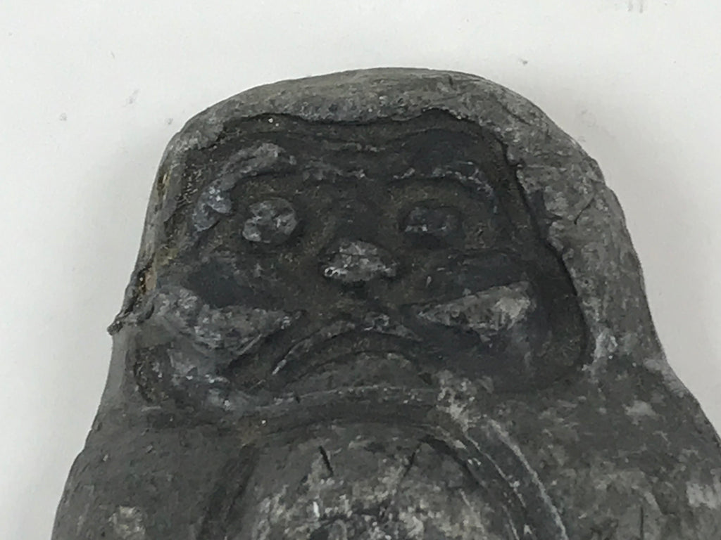 Antique Japanese Iron Daruma Paperweight Bunchin Decorative Amulet JK583