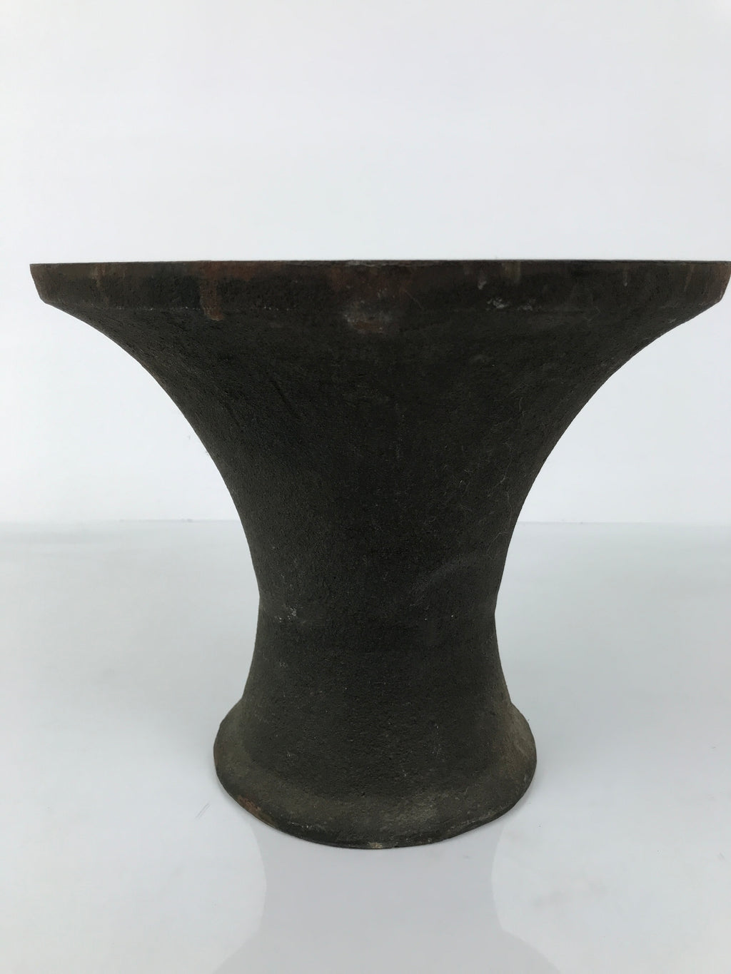 Antique Japanese Iron Metal Flower Vase Kabin Ikebana Arrangement Brown UB63
