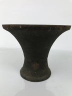 Antique Japanese Iron Metal Flower Vase Kabin Ikebana Arrangement Brown UB63