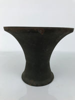 Antique Japanese Iron Metal Flower Vase Kabin Ikebana Arrangement Brown UB63