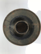 Antique Japanese Iron Metal Flower Vase Kabin Ikebana Arrangement Brown UB63