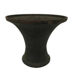 Antique Japanese Iron Metal Flower Vase Kabin Ikebana Arrangement Brown UB63