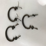 Antique Japanese Iron Tansu Chest Handle Drawer Furniture Hardware 3pc JK828