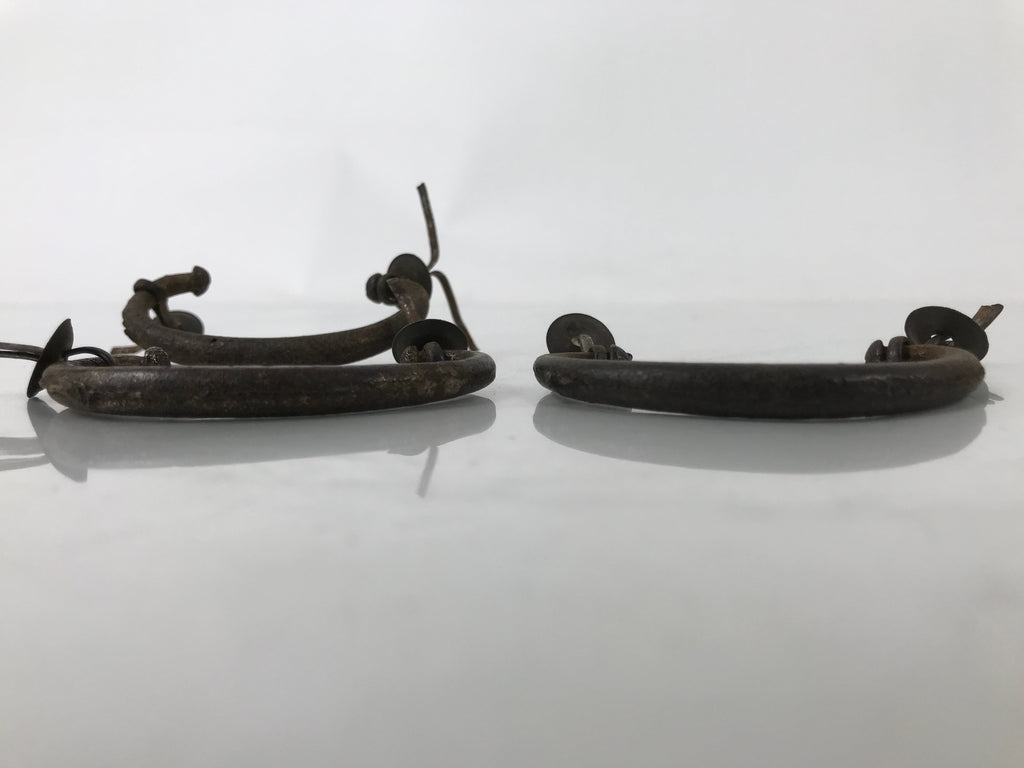 Antique Japanese Iron Tansu Chest Handle Drawer Furniture Hardware 3pc JK828