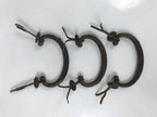 Antique Japanese Iron Tansu Chest Handle Drawer Furniture Hardware 3pc JK828