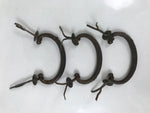 Antique Japanese Iron Tansu Chest Handle Drawer Furniture Hardware 3pc JK828