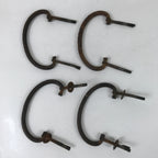 Antique Japanese Iron Tansu Chest Handle Drawer Furniture Hardware 4pc JK827