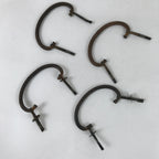 Antique Japanese Iron Tansu Chest Handle Drawer Furniture Hardware 4pc JK827