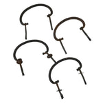 Antique Japanese Iron Tansu Chest Handle Drawer Furniture Hardware 4pc JK827