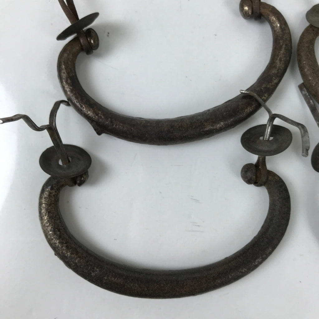 Antique Japanese Iron Tansu Chest Handle Drawer Furniture Hardware 4pc JK829