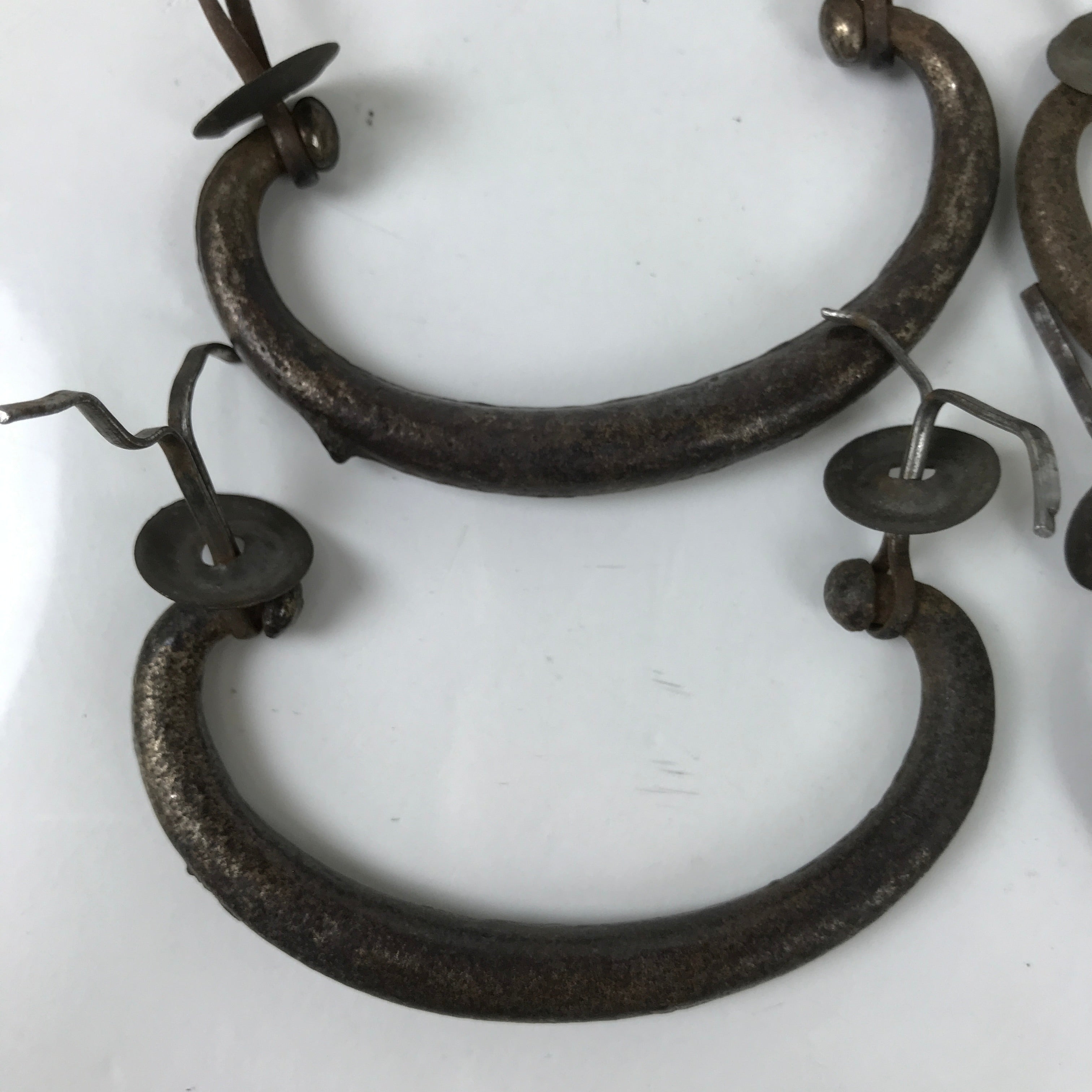 Antique Japanese Iron Tansu Chest Handle Drawer Furniture Hardware 4pc JK829
