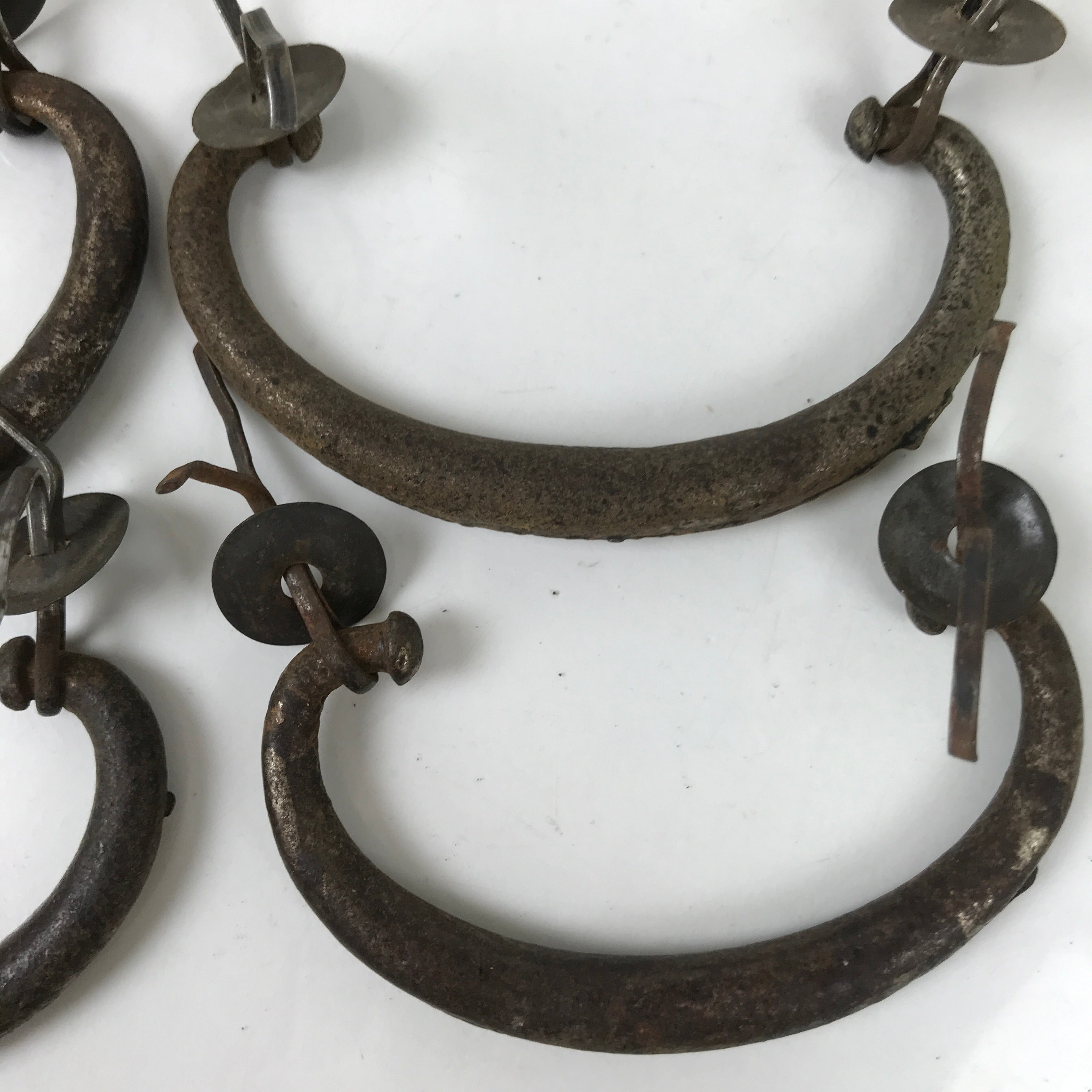 Antique Japanese Iron Tansu Chest Handle Drawer Furniture Hardware 4pc JK829