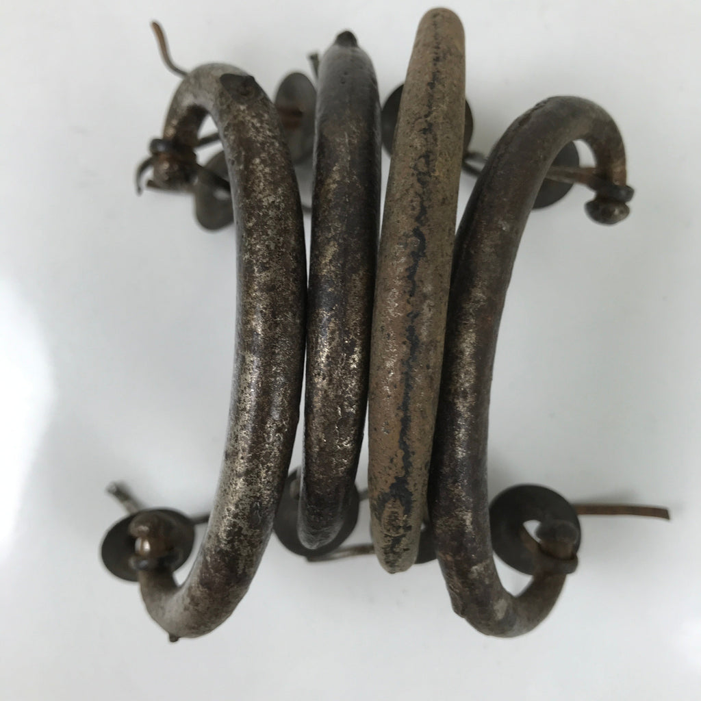 Antique Japanese Iron Tansu Chest Handle Drawer Furniture Hardware 4pc JK829