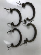 Antique Japanese Iron Tansu Chest Handle Drawer Furniture Hardware 4pc JK829