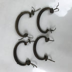 Antique Japanese Iron Tansu Chest Handle Drawer Furniture Hardware 4pc JK829