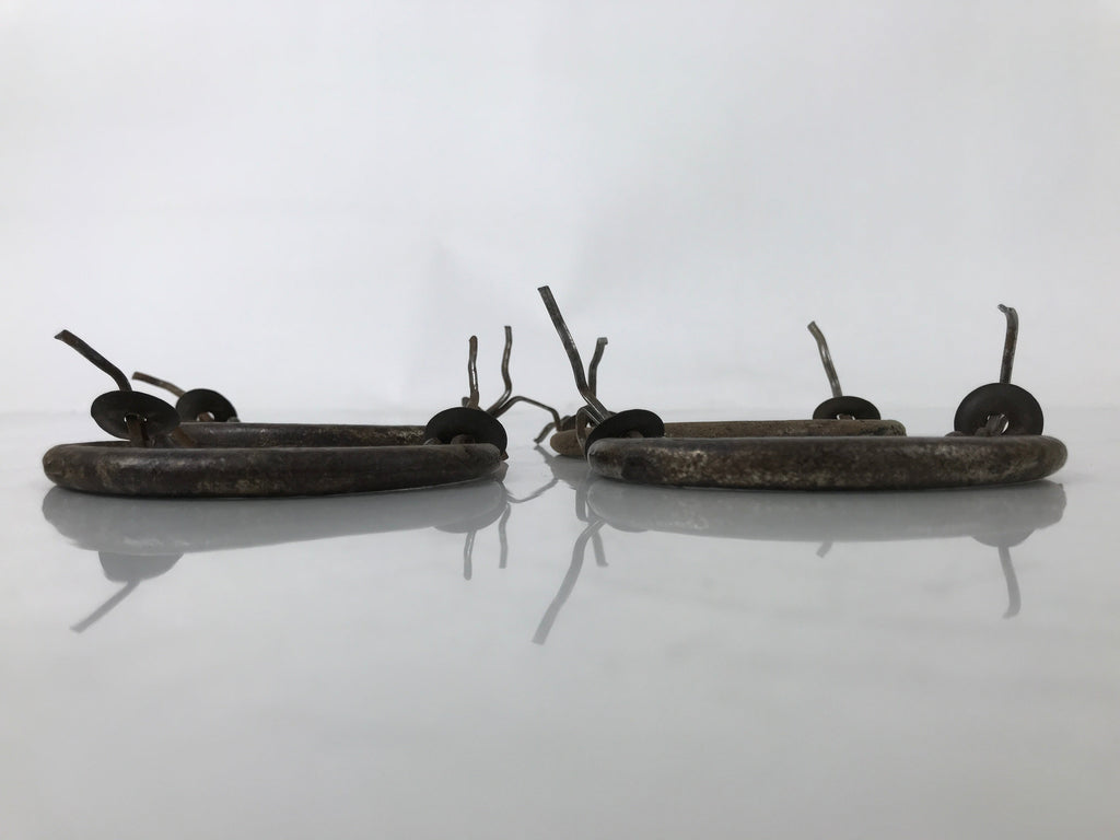 Antique Japanese Iron Tansu Chest Handle Drawer Furniture Hardware 4pc JK829