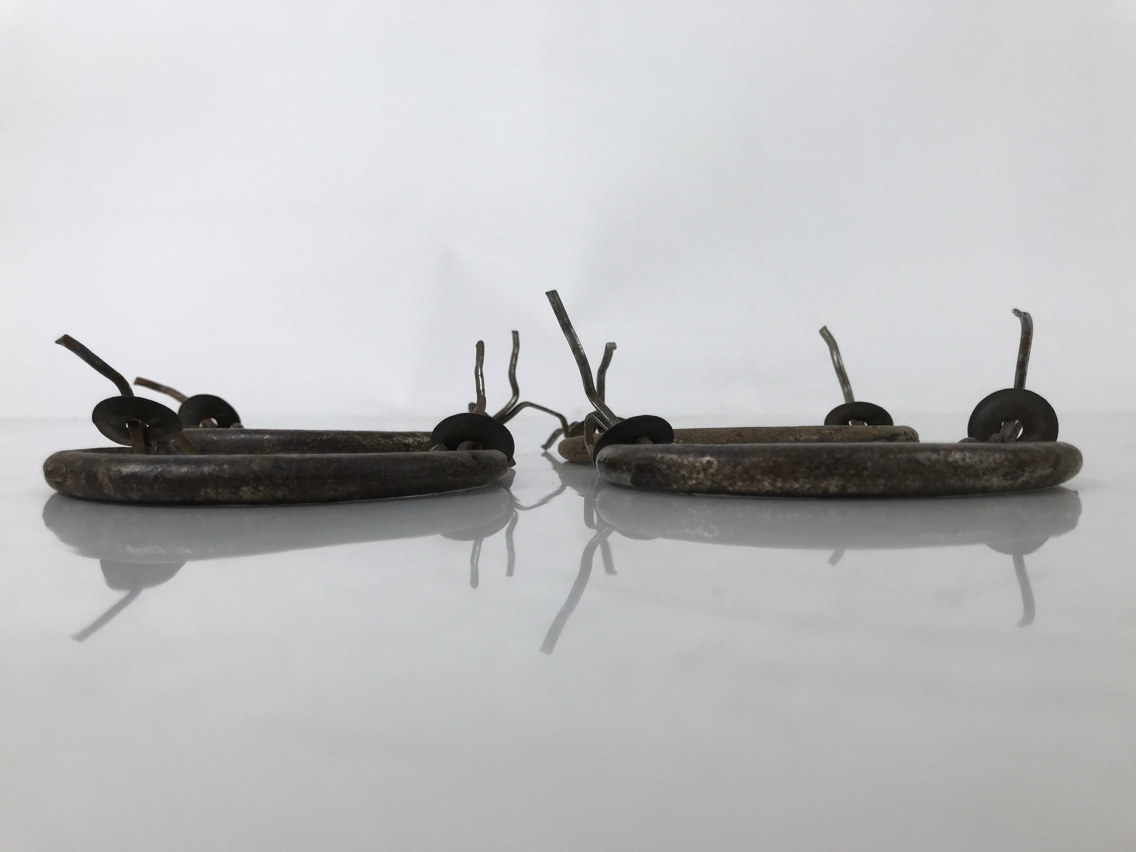 Antique Japanese Iron Tansu Chest Handle Drawer Furniture Hardware 4pc JK829