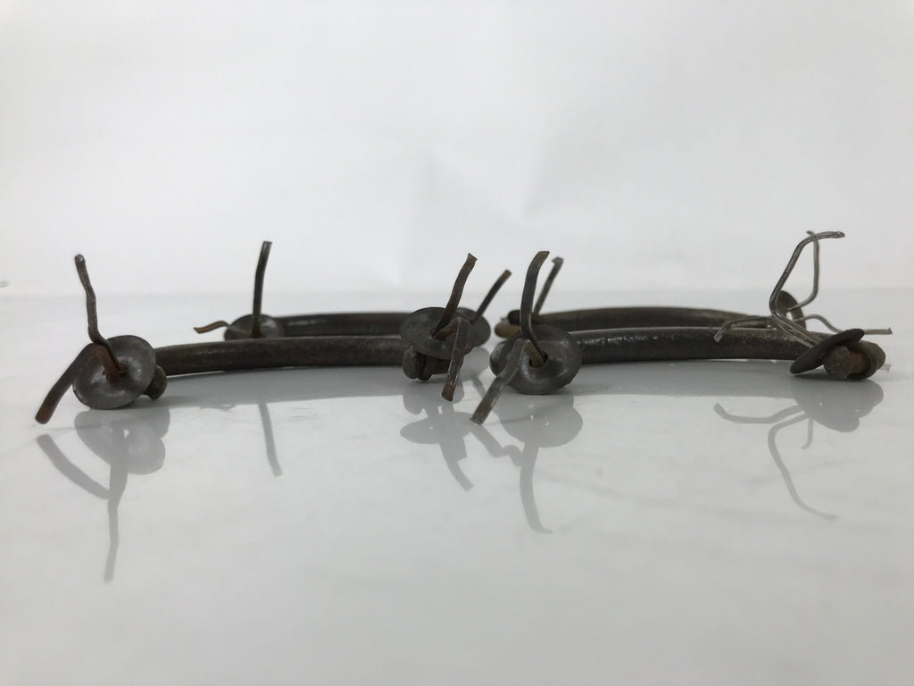 Antique Japanese Iron Tansu Chest Handle Drawer Furniture Hardware 4pc JK829