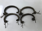 Antique Japanese Iron Tansu Chest Handle Drawer Furniture Hardware 4pc JK829