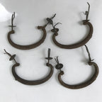 Antique Japanese Iron Tansu Chest Handle Drawer Furniture Hardware 4pc JK830