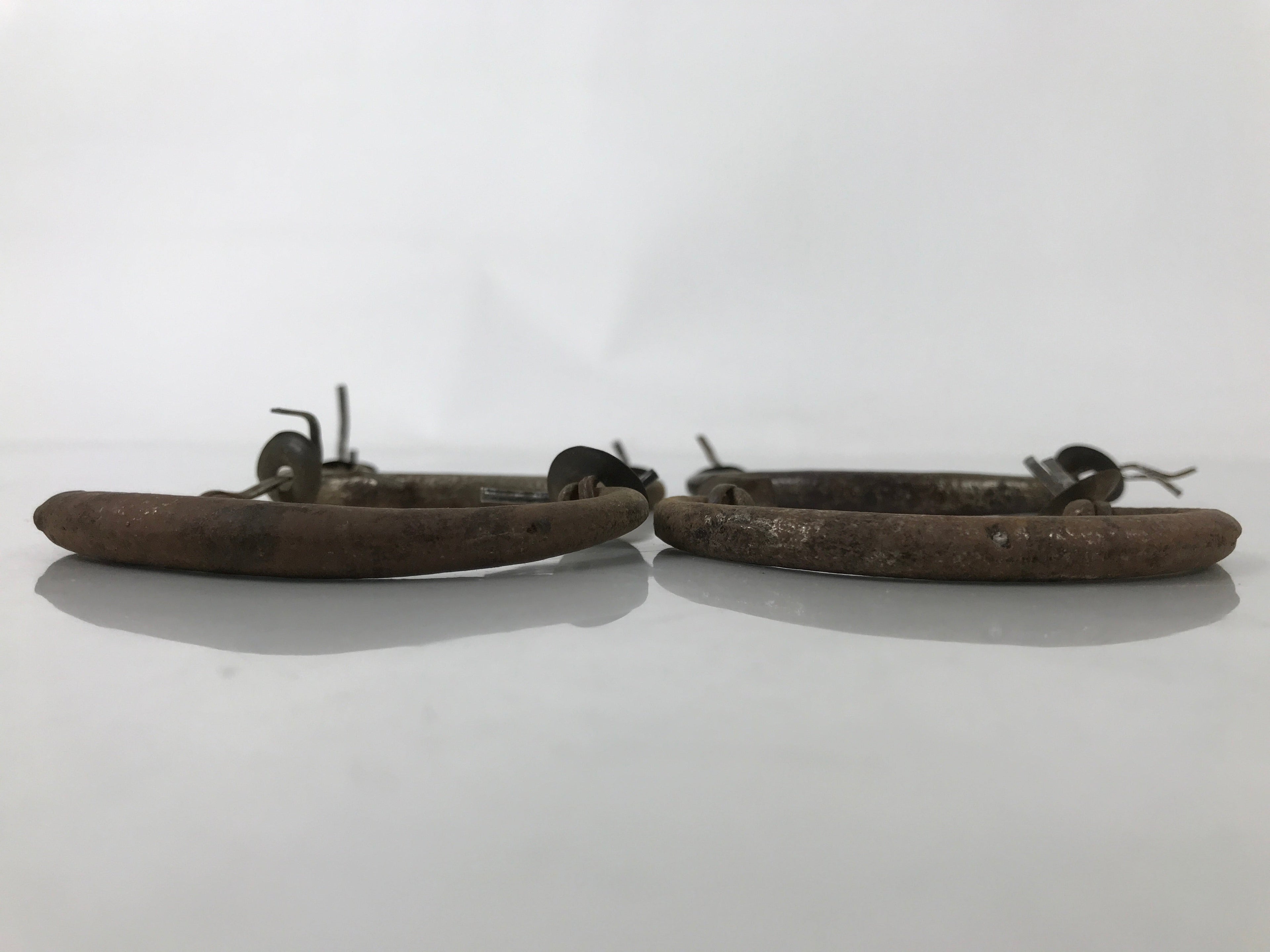 Antique Japanese Iron Tansu Chest Handle Drawer Furniture Hardware 4pc JK830