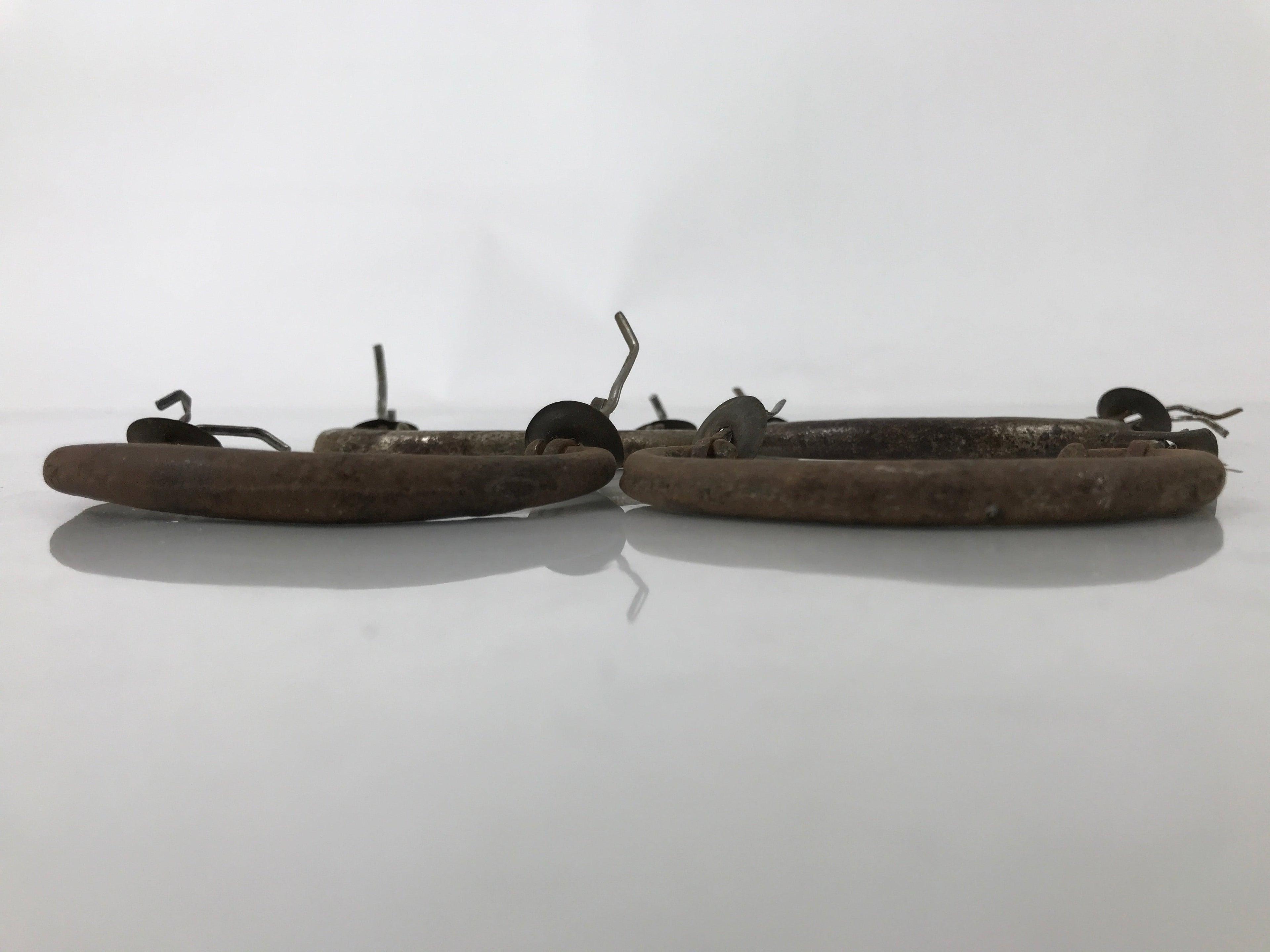 Antique Japanese Iron Tansu Chest Handle Drawer Furniture Hardware 4pc JK830