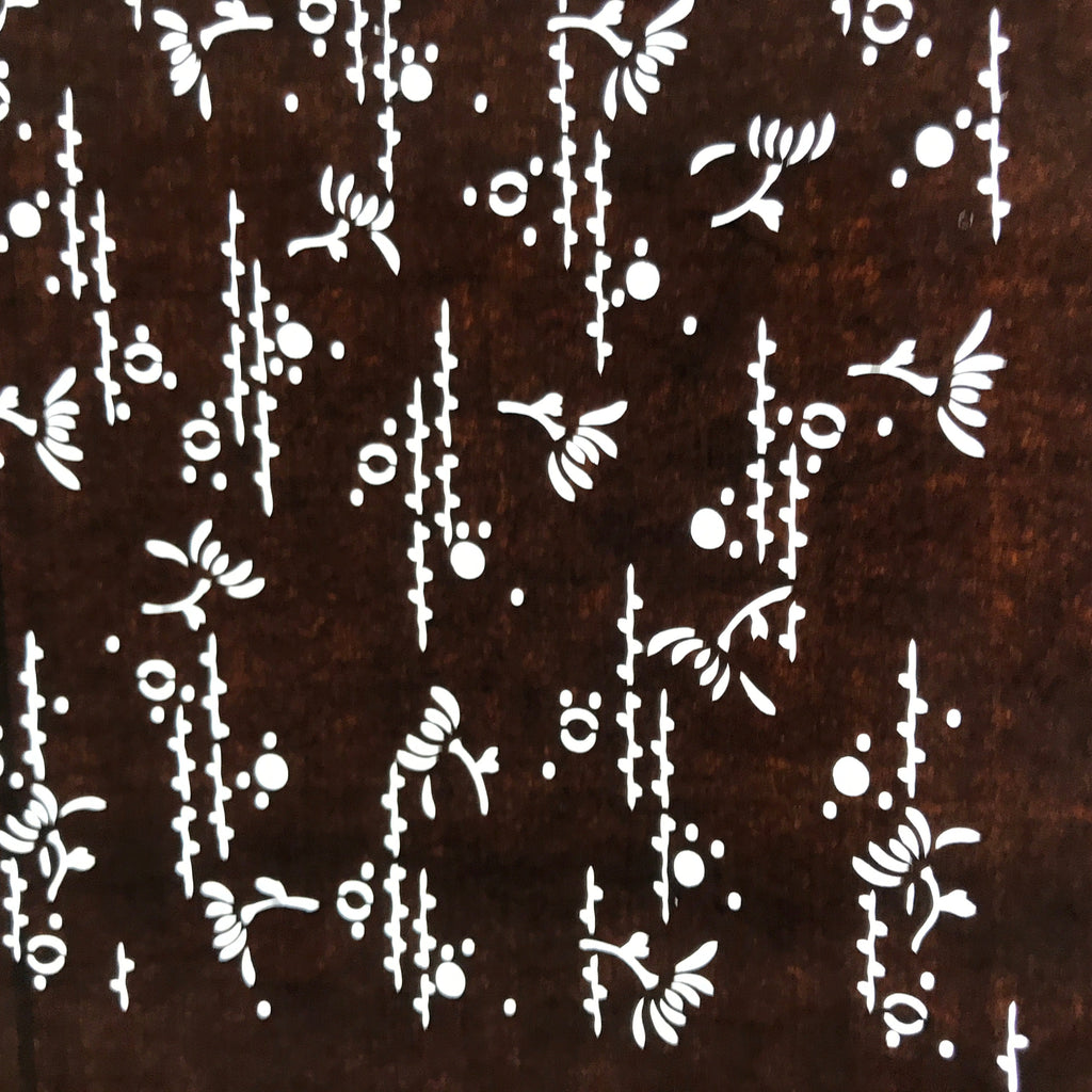 Antique Japanese Ise Katagami Paper Kimono Stencil Abstract Floral Design A710