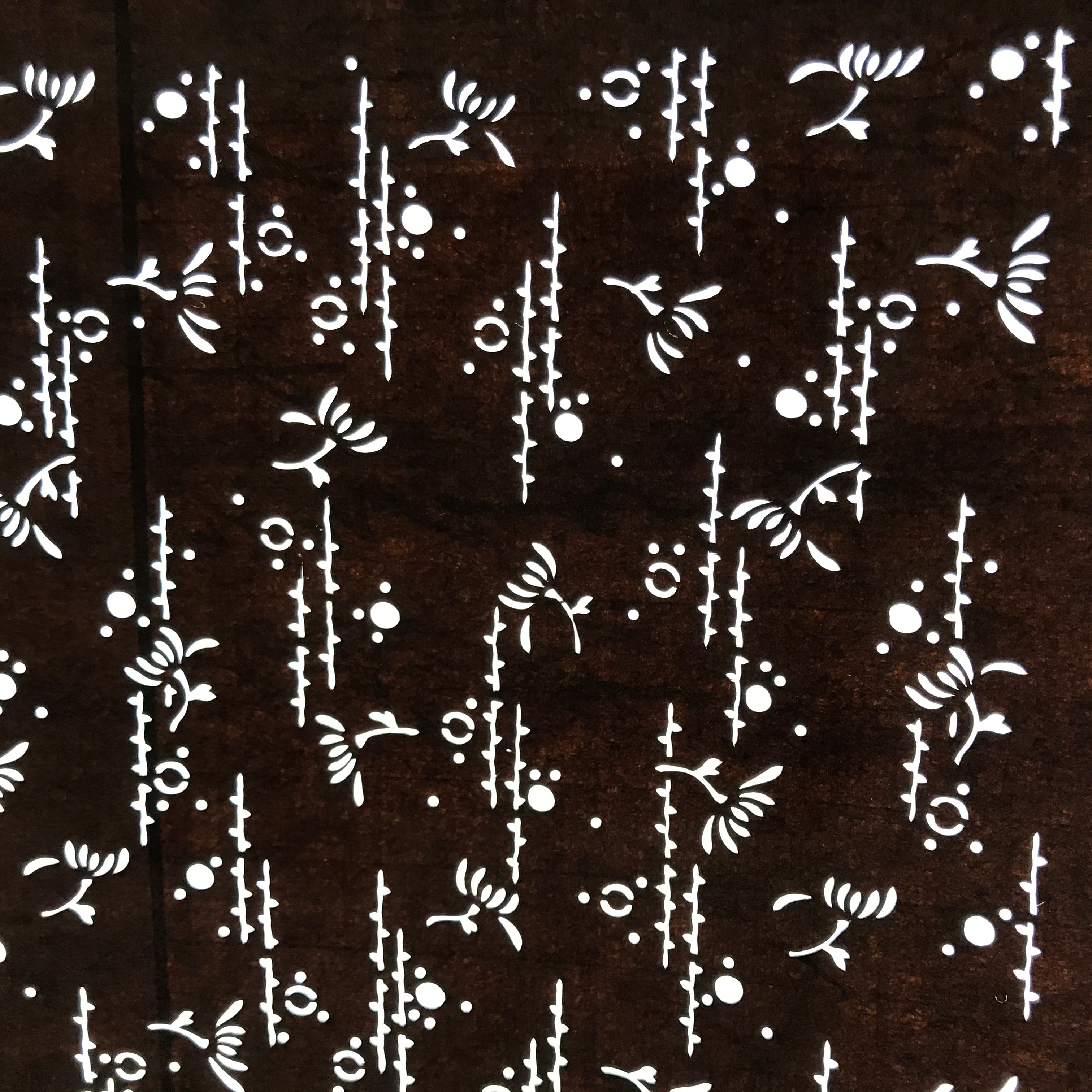 Antique Japanese Ise Katagami Paper Kimono Stencil Abstract Floral Design A710