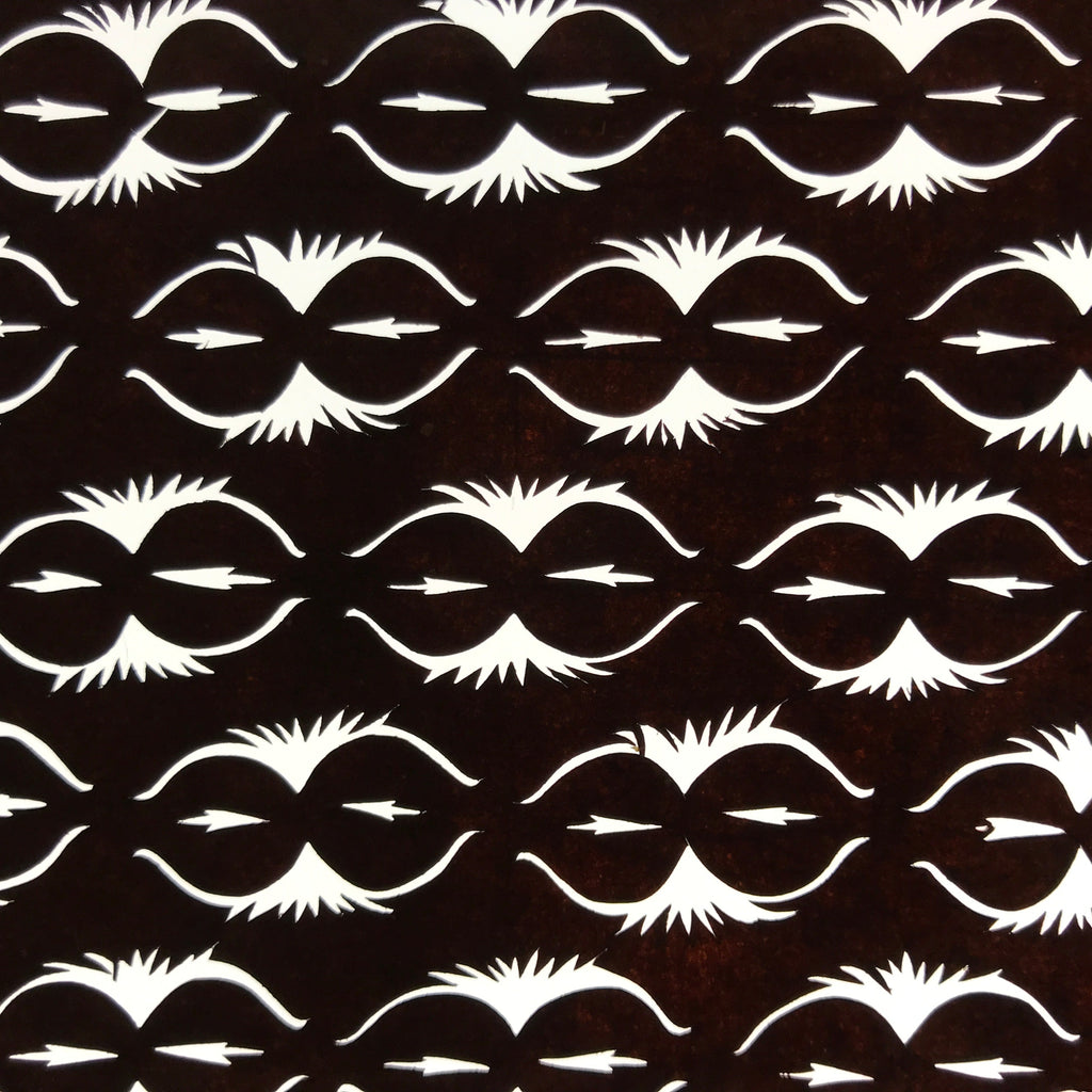 Antique Japanese Ise Katagami Paper Kimono Stencil Abstract Floral Design A721