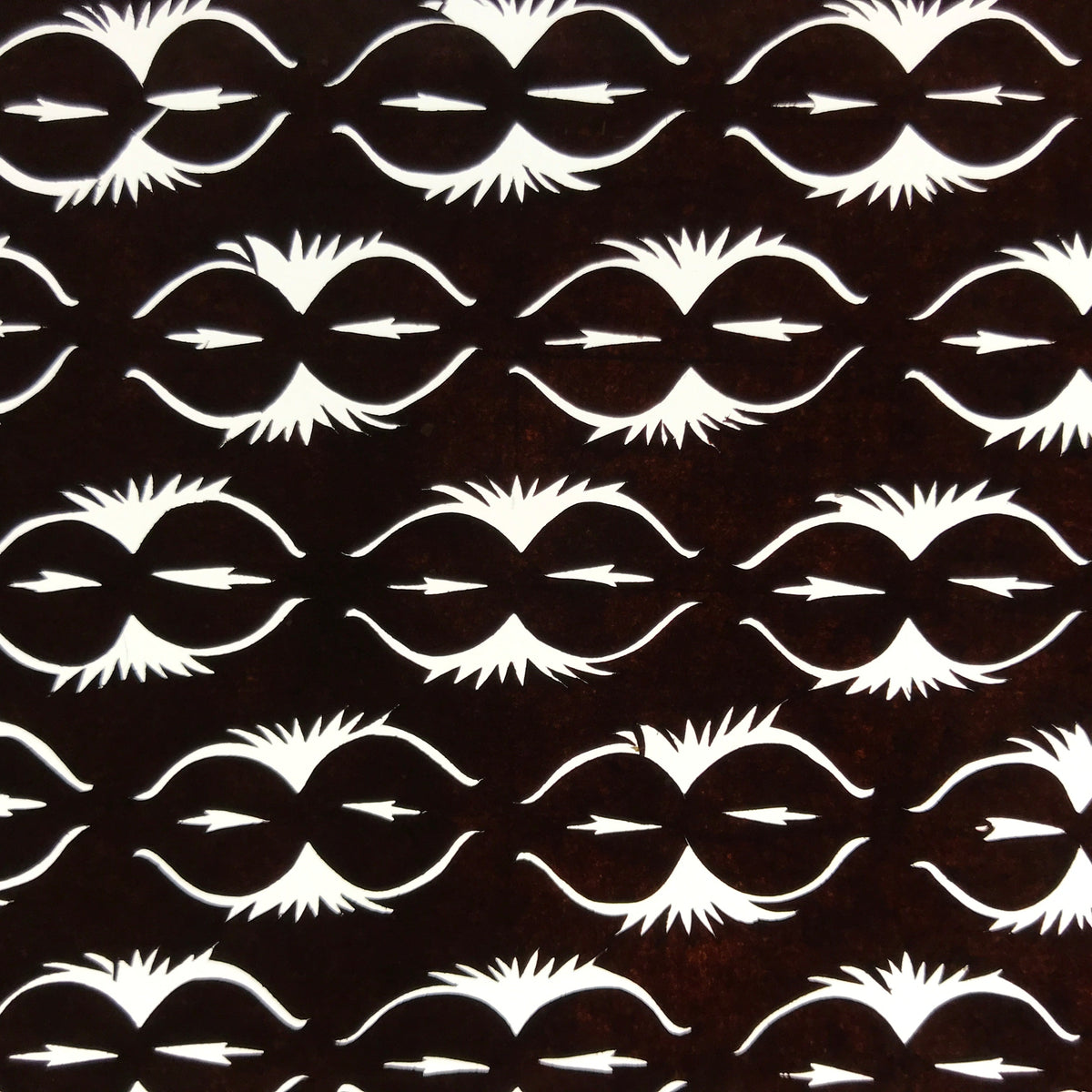 Antique Japanese Ise Katagami Paper Kimono Stencil Abstract Floral Design A721
