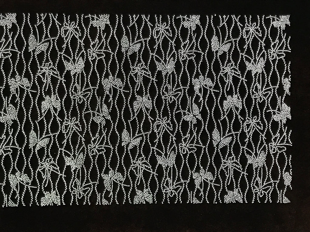 Antique Japanese Ise Katagami Paper Kimono Stencil Butterflies Tatewaku A850