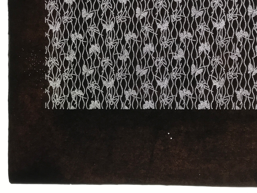 Antique Japanese Ise Katagami Paper Kimono Stencil Butterflies Tatewaku A850