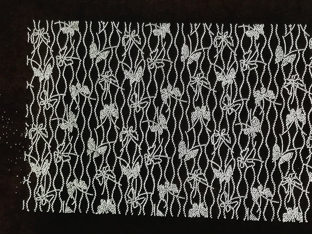 Antique Japanese Ise Katagami Paper Kimono Stencil Butterflies Tatewaku A850