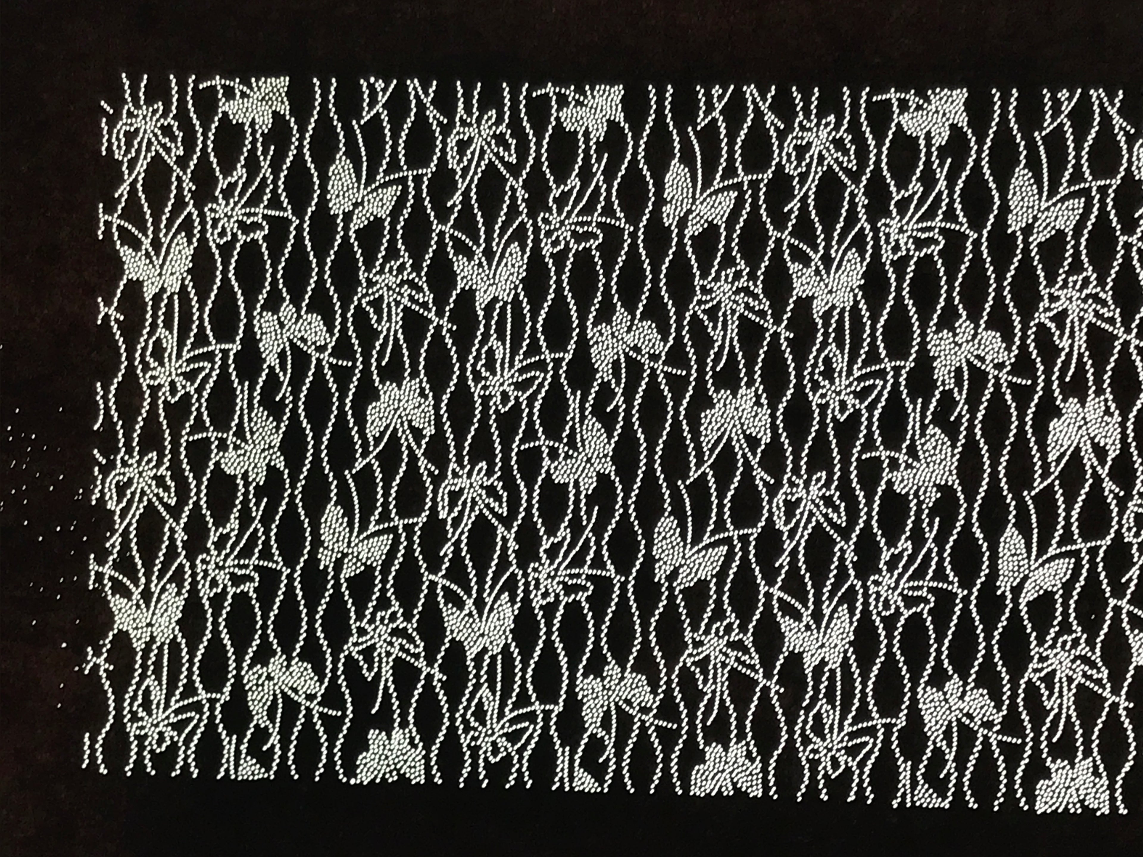 Antique Japanese Ise Katagami Paper Kimono Stencil Butterflies Tatewaku A850